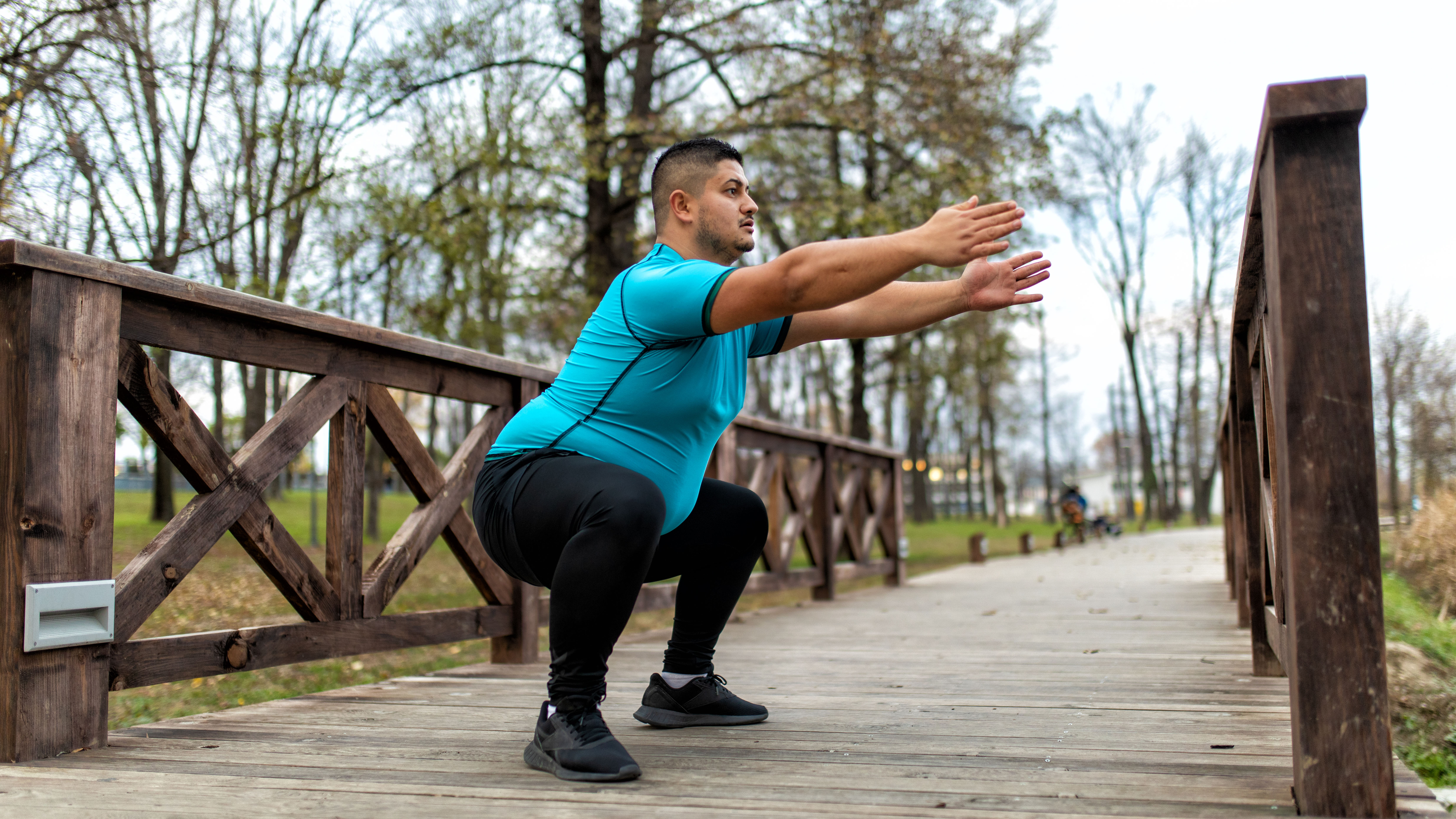 Man performing squat