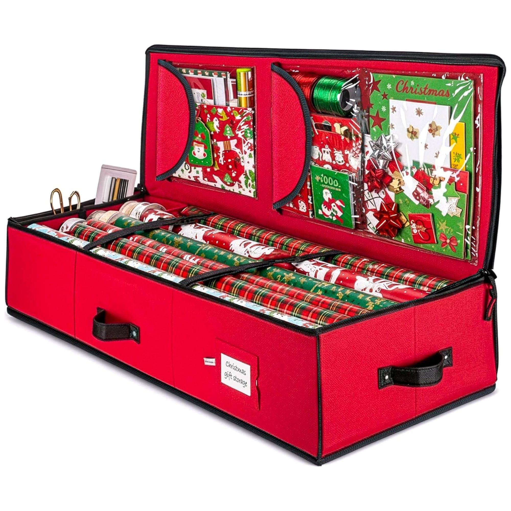 Red wrapping paper storage bag