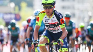Domenico Pozzovivo crosses the line during the 2022 Giro
