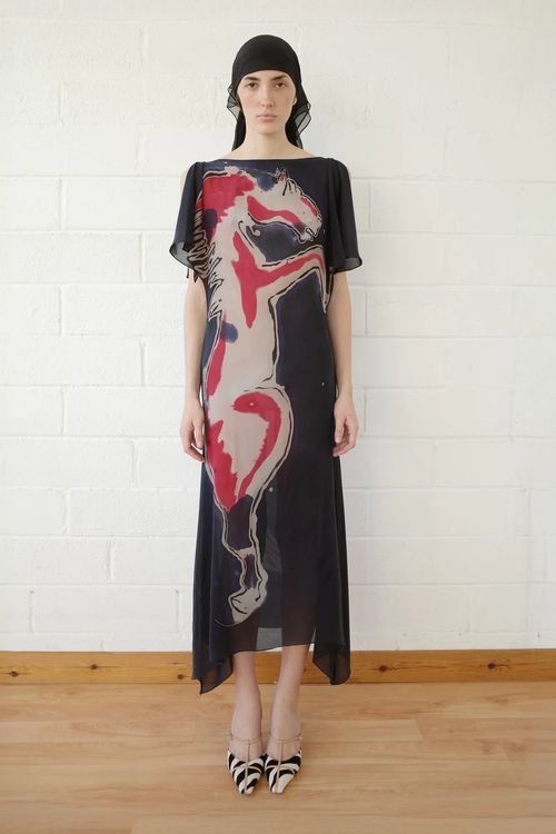 Silk Chiffon Equine Dress