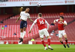 Raheem Sterling, left, scored the only goal of the game at the Emirates Stadium