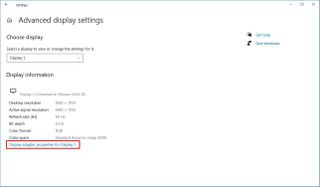 Windows 10 display adapter settings