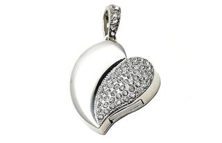 Crystal Asymmetric Heart-Shaped Necklace
