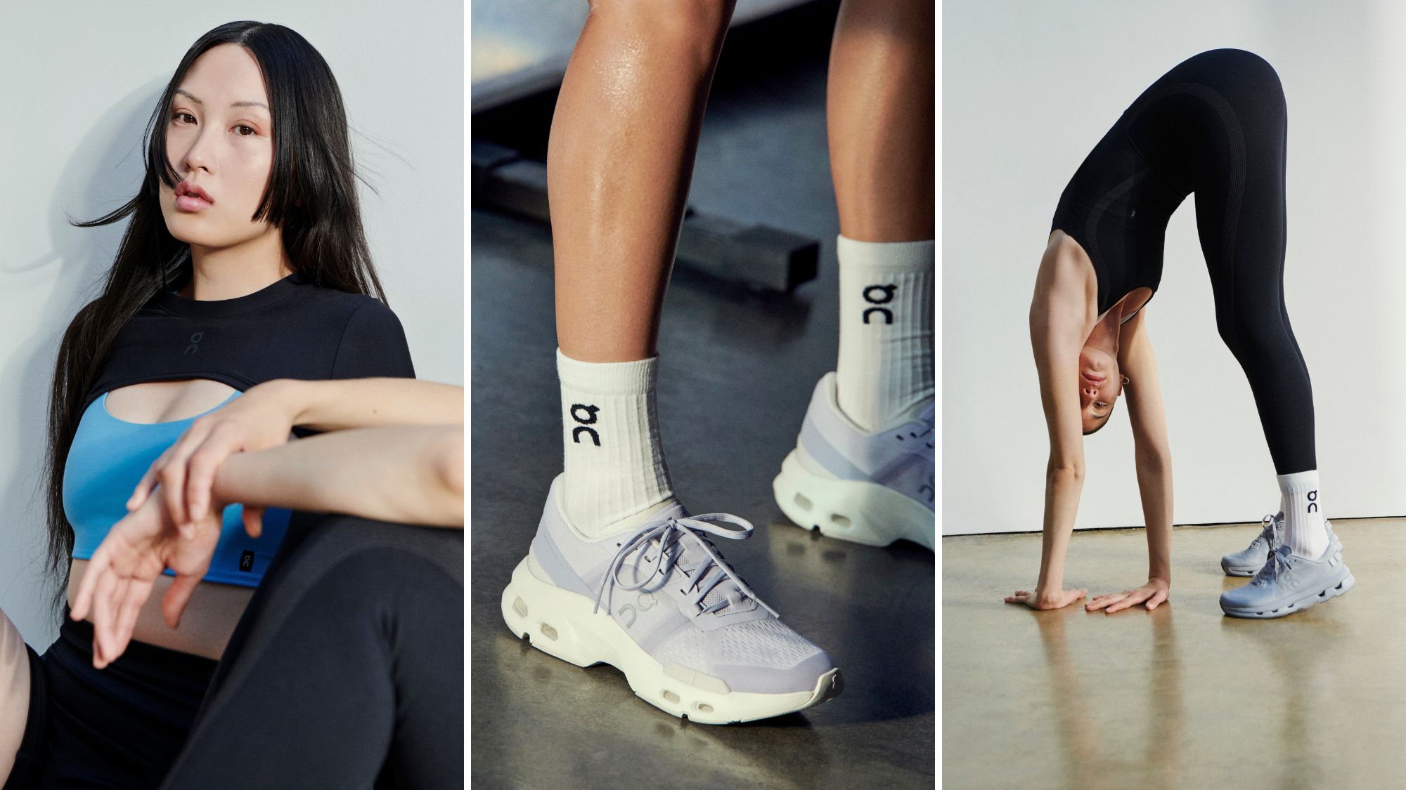ON running kit: gym workout tops, trainers, and onesies