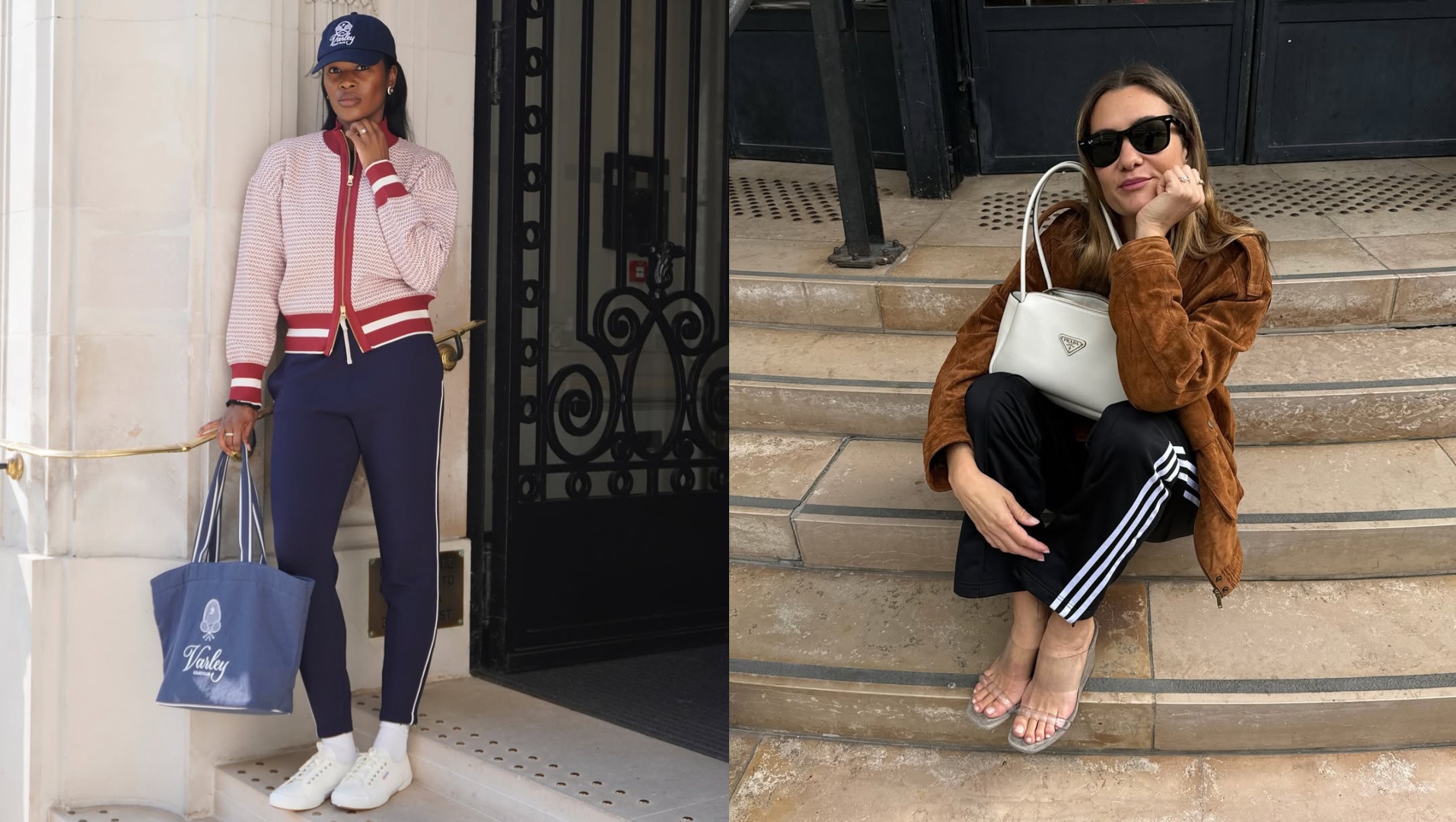 Marilyn and Anne-laure Mais in track pants