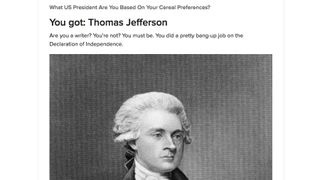 Fascinating insight, I'm sure you'll agree (who knew Jefferson liked banana on his oatmeal?) but not the most productive use of time