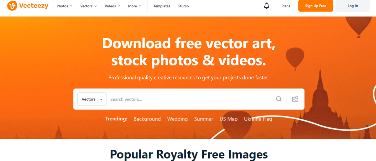 Vecteezy&#039;s free stock photo site during our test and review process