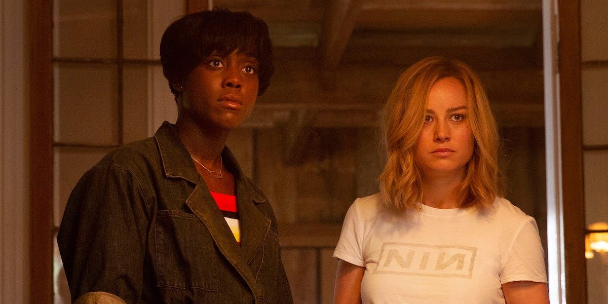 Lashana Lynch and Brie Larson in Captain Marvel