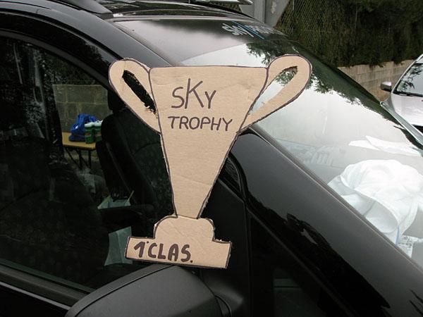 The Sky Trophy, awarded to the rider with the fastest time, we can only imagine...