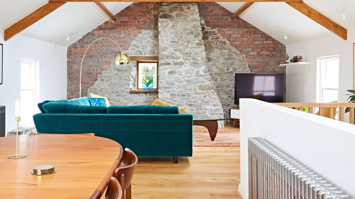 renovated stone cottage with exposed beams