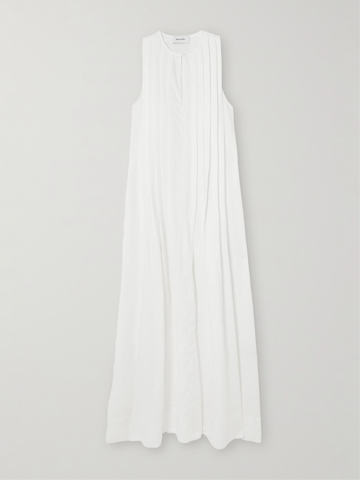Nikko Pleated Organic Linen Maxi Dress