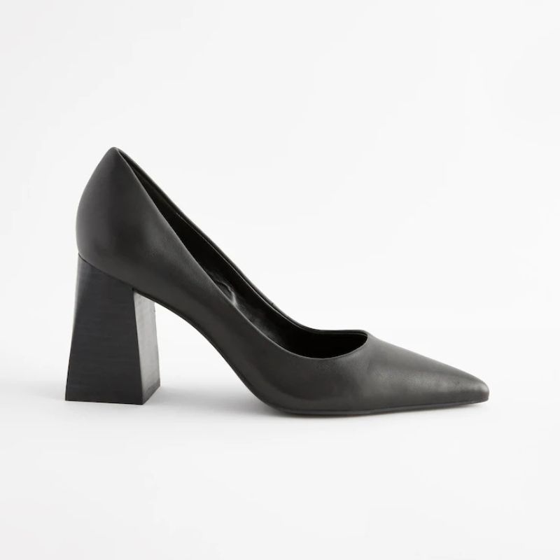 Next , Leather Point Toe Block Heel