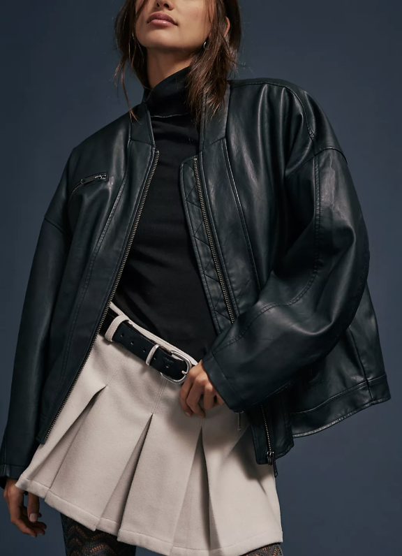 Free People, Vinnie Vegan Leather Bomber