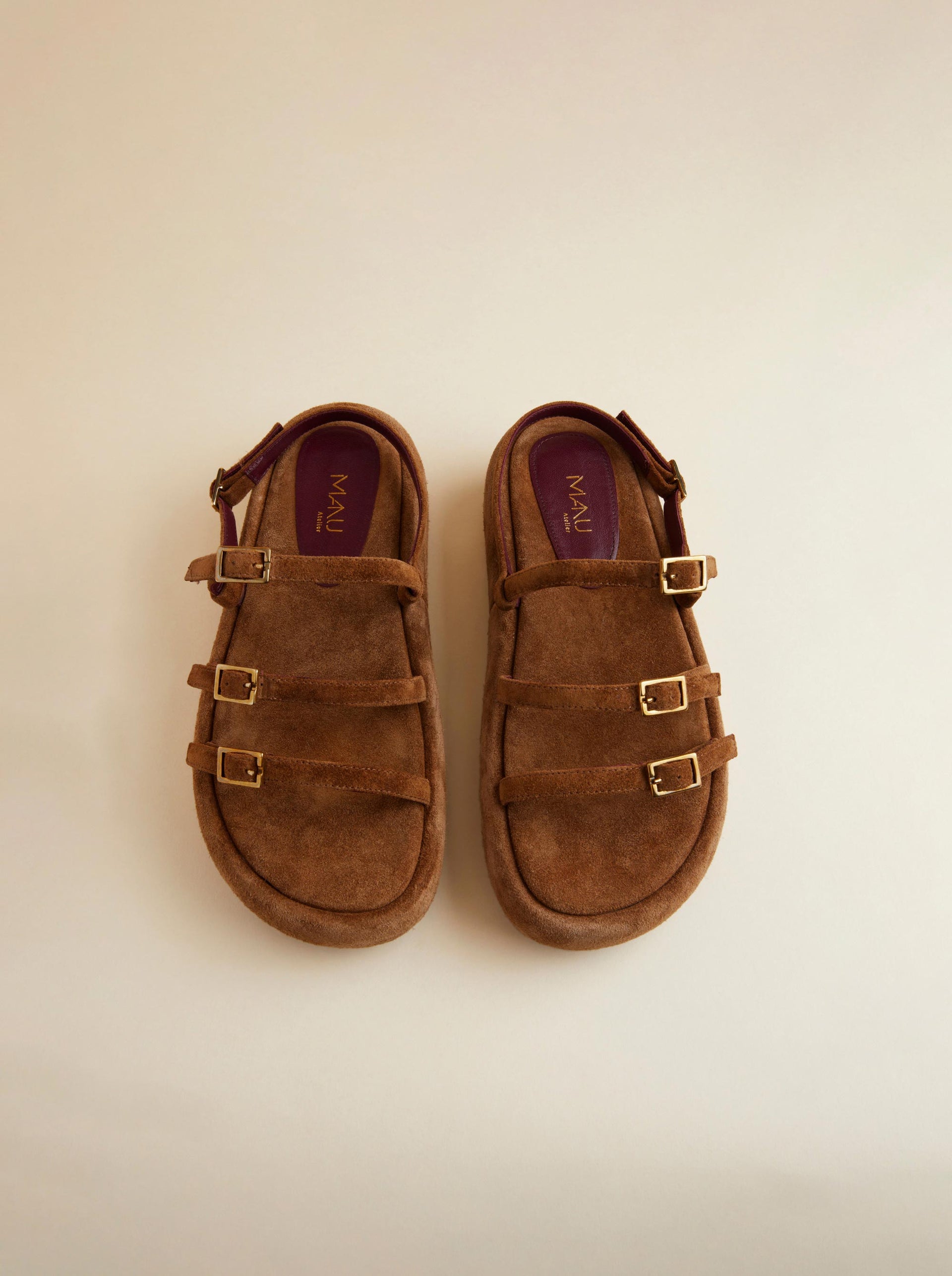 Cage Chunky Slides Sigaro Suede