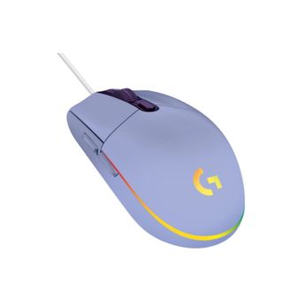 A purple gaming mouse