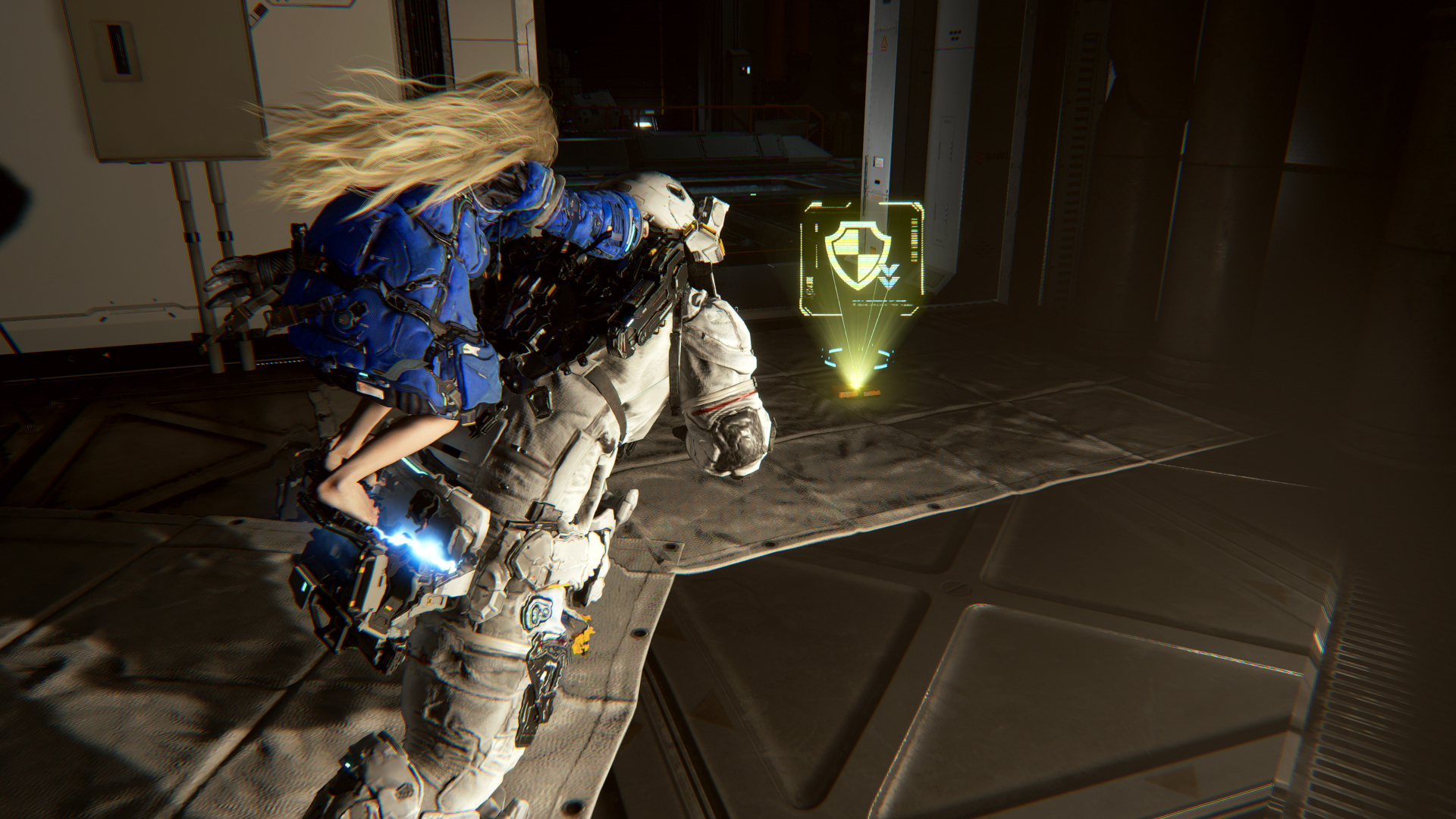 Screenshot from sci-fi shooter Pragmata, shown at Gamescom 2025.