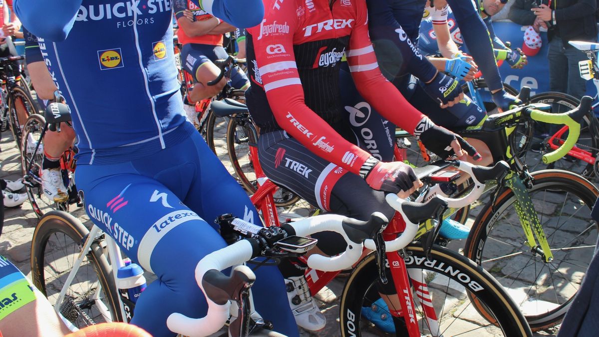 Trek-Segafredo's John Degenkolb had a Domane SLR at the start with his race number on it, but hopped on this Madone to begin the race