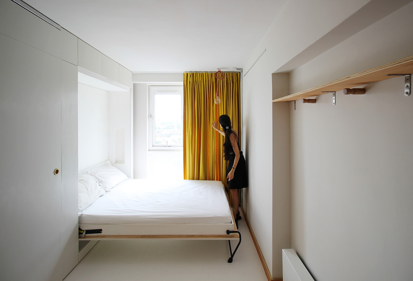 Lubetkin tower apartment interior small room with a fold out bed