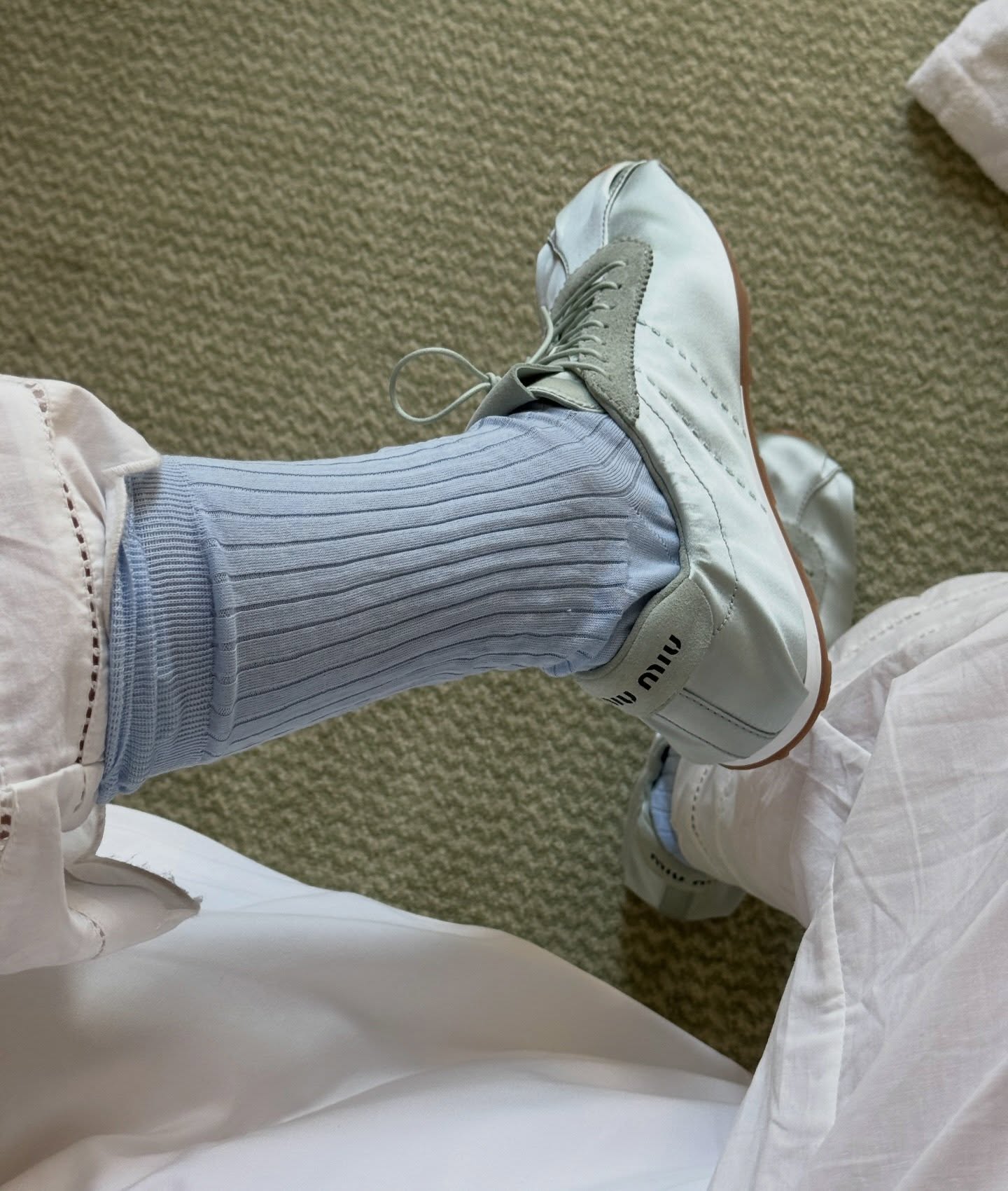 An image of @josefinehj wearing mesh trainers, one of the biggest summer trends of 2026.