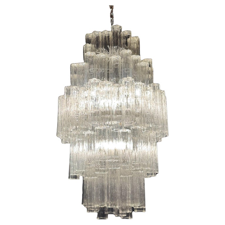 Large Vintage Venini &amp;ldquo;tronchi&amp;rdquo; Murano Glass Chandelier