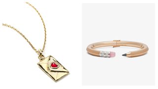 Golden Love letter charm and pencil bracelet