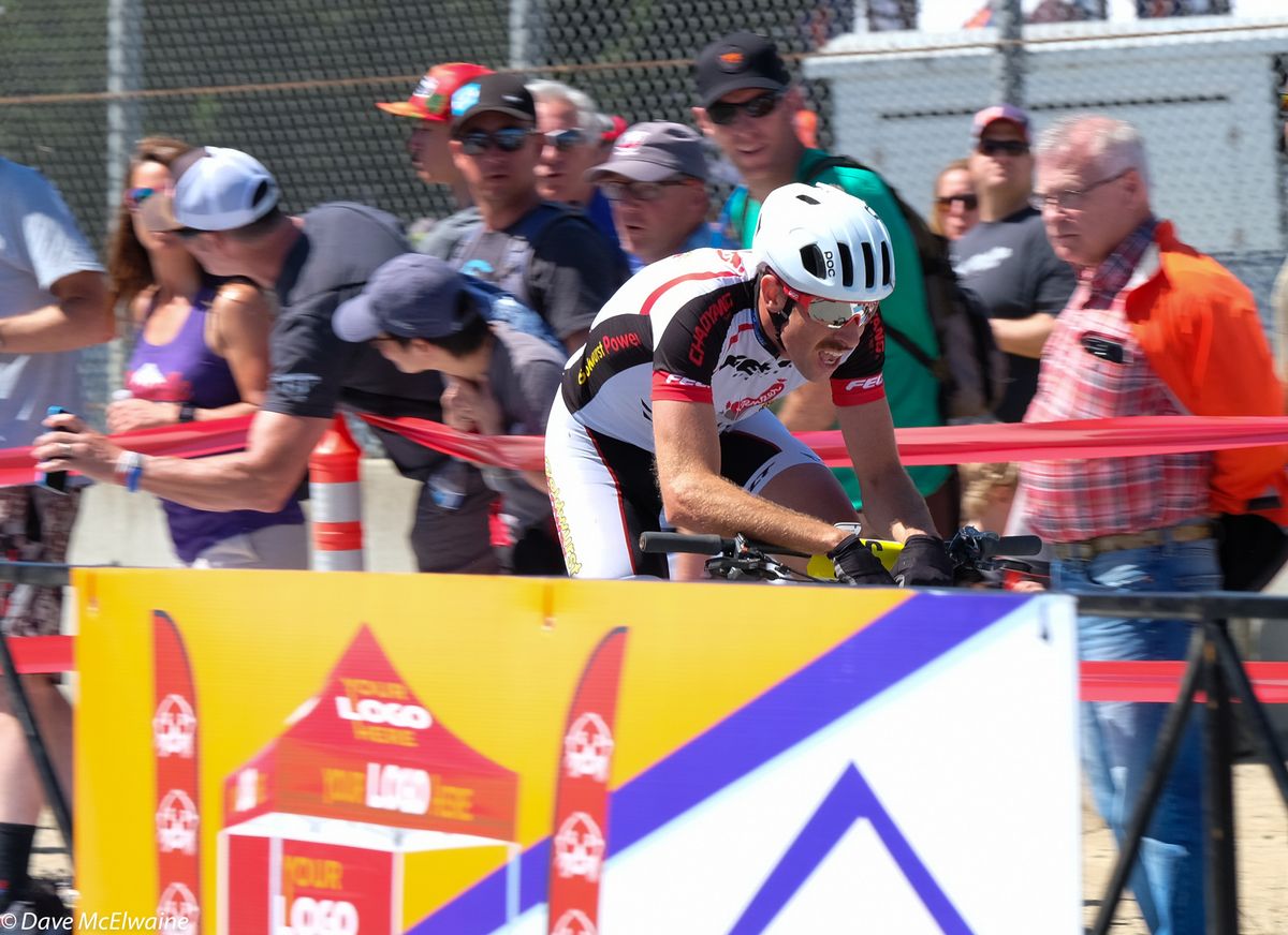 Nicola Rohrbach (Felt) had a gap as he headed out onto the final lap