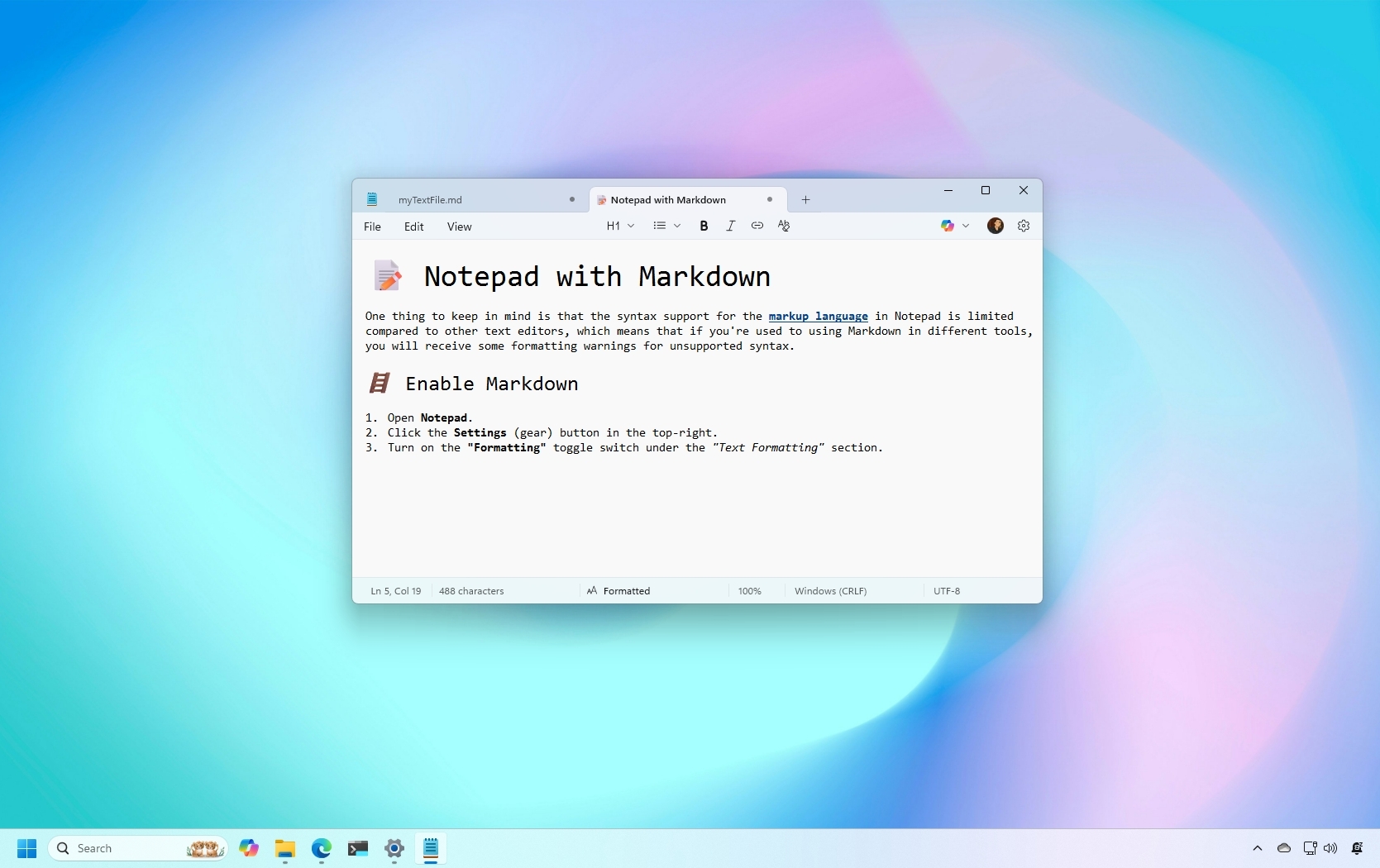 Notepad with Markdown