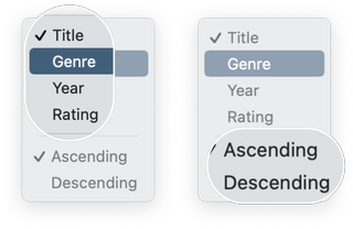 How To View And Sort Music In macOS Big Sur: Click title, genre, year, or rating, and then click ascending or descending.