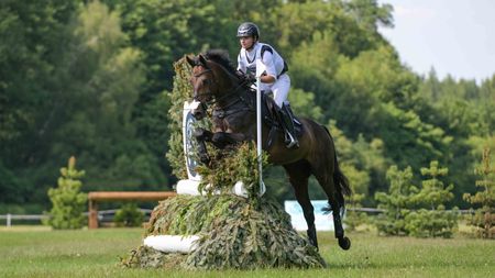 Pictured Luhm&uuml;hlen Horse Trials CCI4*-S cross-country leaders Julia Krajewski and Uelzener's Nickel.