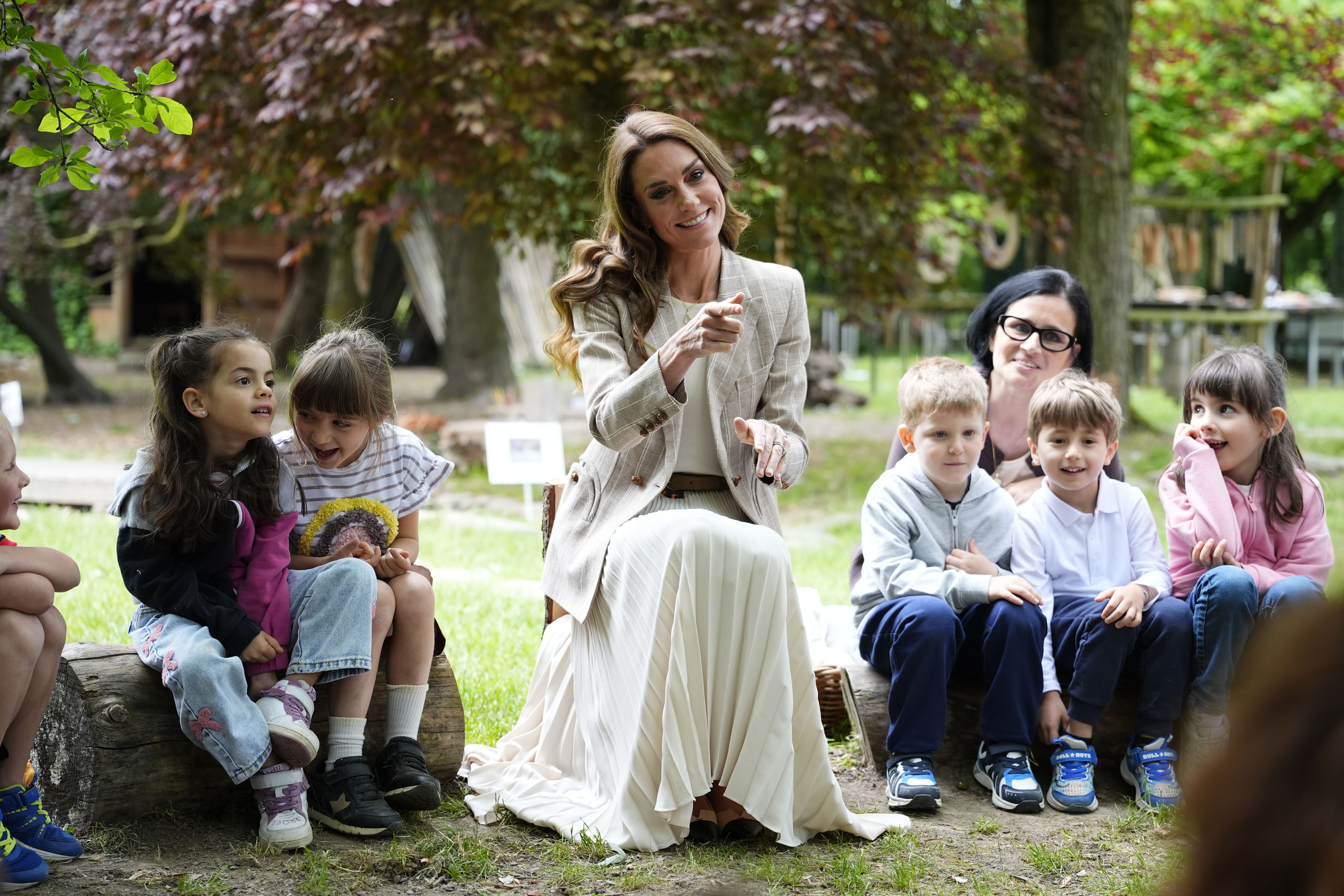 Catherine, Princess of Wales visits the &amp;quot;Salvador Allende&amp;quot; Scuola dell'infanzia, during the second day of her visit to Reggio Emilia on May 14, 2026 in Reggio Emilia, Italy