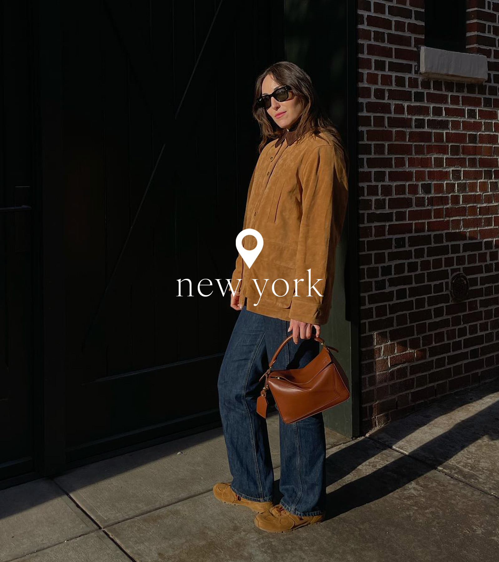Woman in New York wearing a barn jacket.