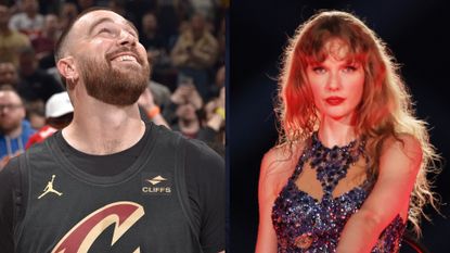 Watch Travis Kelce support girlfriend Taylor Swift as she performs in Singapore. 