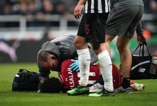 Mohamed Salah was injured against Newcastle at the weekend