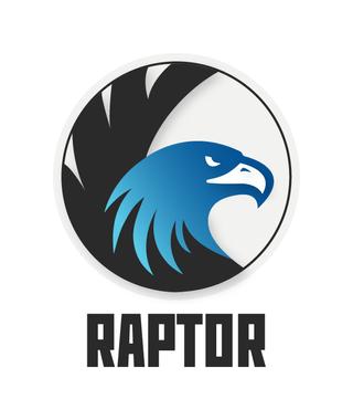 Enco Raptor solution logo with a blue headed eagle