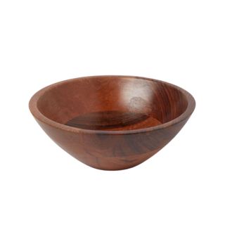 A dark brown wooden bowl