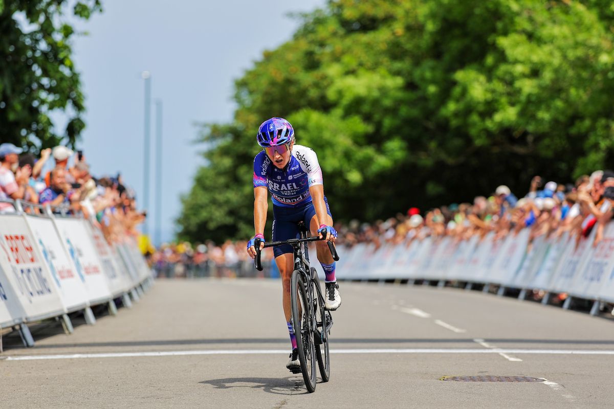 Picture by Alex Whitehead/SWpix.com - 25/06/2023 - Cycling - 2023 British National Road Championships - Saltburn-by-the-Sea, North Yorkshire, England - Women&acirc;s Road Race - Claire Steels of Israel Premier Tech Roland finishing second