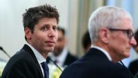 Sam Altman and Tim Cook at a White House dinner.