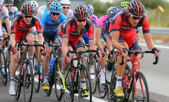 The German team leads during stage one of the 2013 Tour de France on June 29 in Bastia, France.