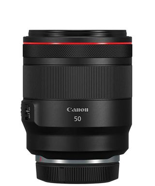 Product shot of the Canon RF 50mm f/1.2 USM, one of the best Canon RF lenses