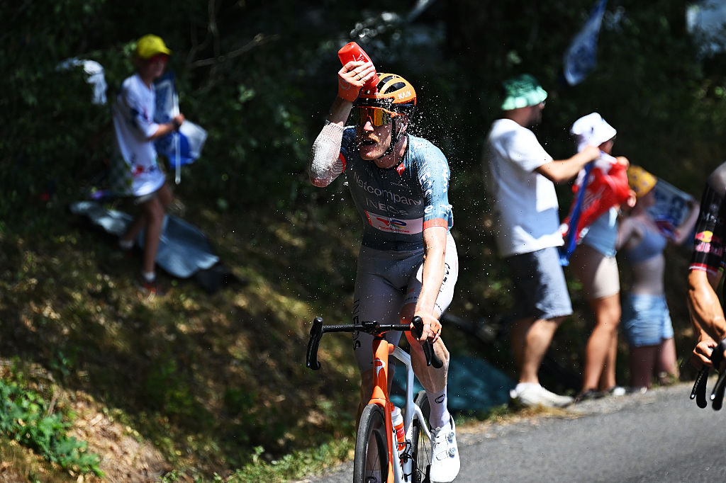 Dorian Godon of France and Netcompany INEOS Cycling Team refreshes during the 113th Tour de France 2026, Stage 9 a 155.5km stage from Malemort to Ussel