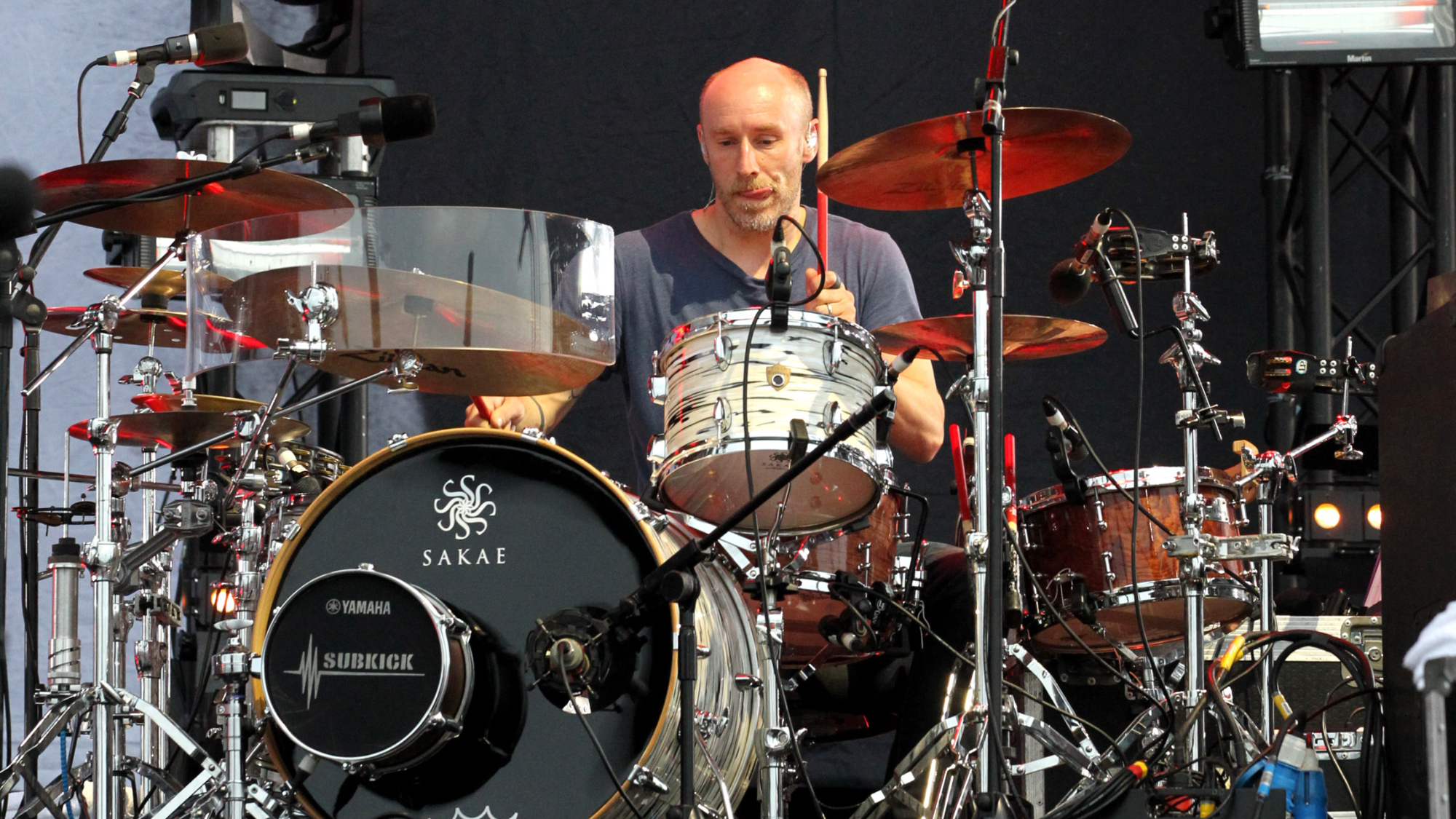 Richard Jupp of Elbow performs at Day 1 of Pinkpop Festival at Megaland on June 12, 2015