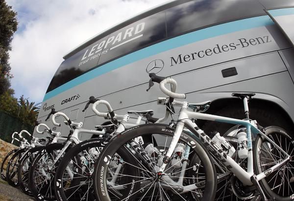 Bikes lined up outside the Leopard Trek bus.