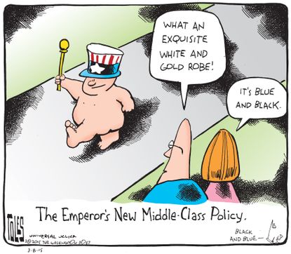 Political cartoon U.S. middle class