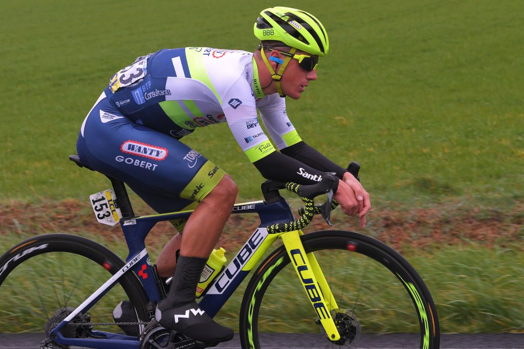 LA CHATRE FRANCE MARCH 10 Tom Devriendt of Belgium and Team Circus Wanty Gobert Breakaway during the 78th Paris Nice 2020 Stage 3 a 2125km stage from ChalettesurLoing to La Chtre ParisNice parisnicecourse PN on March 10 2020 in La Chatre France Photo by Luc ClaessenGetty Images