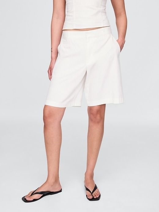 Gap 365 Low Rise Linen-Blend Trouser Shorts