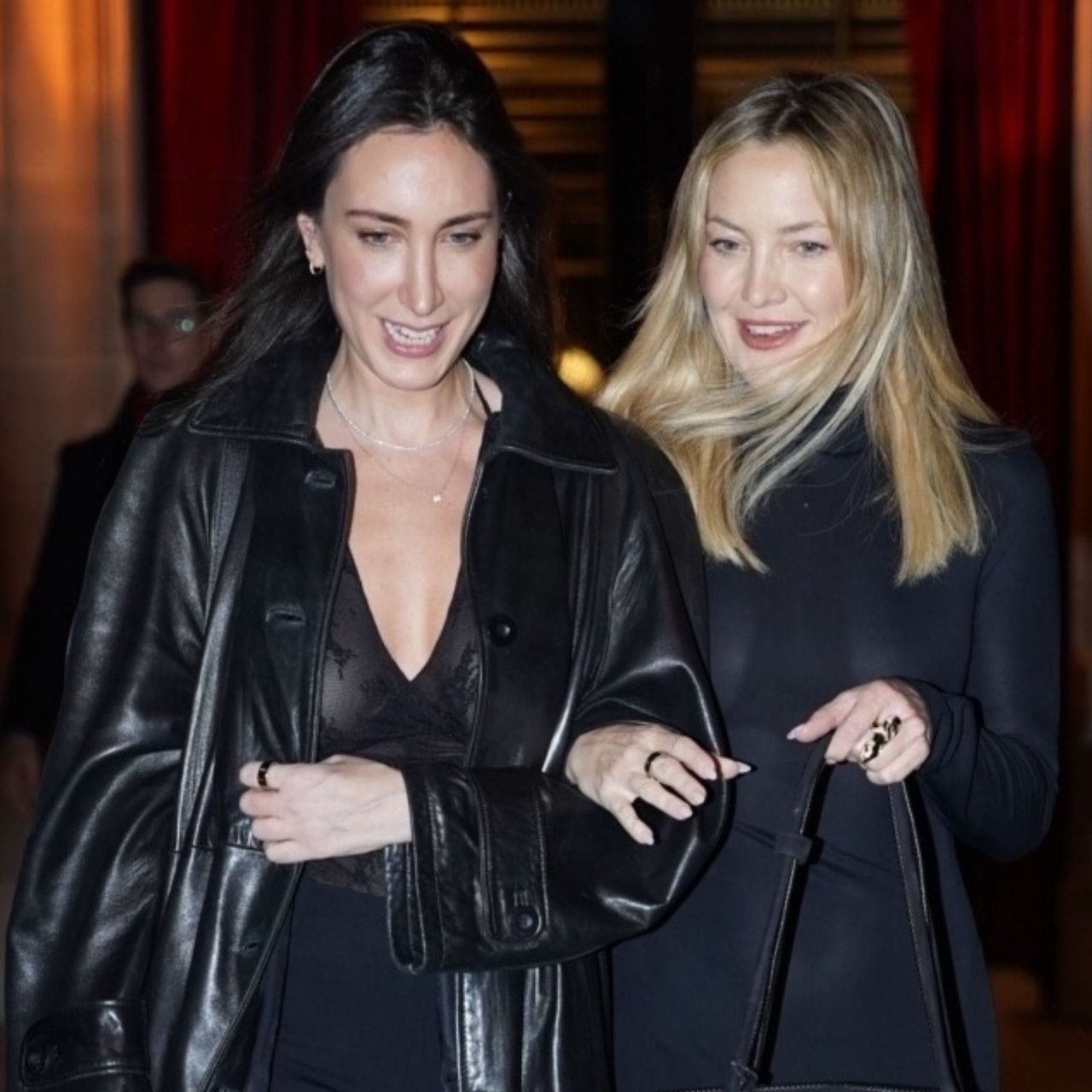 Kate Hudson wears black in Paris