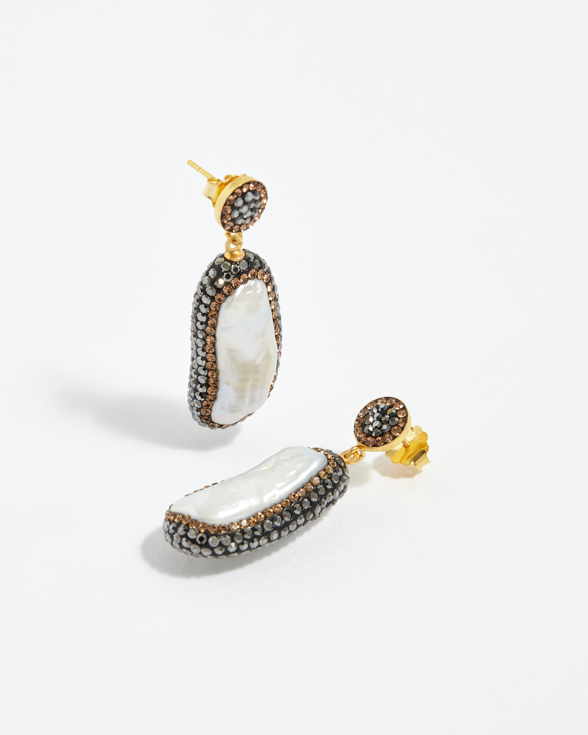 Double Sided Earrings, Baroque Pearl