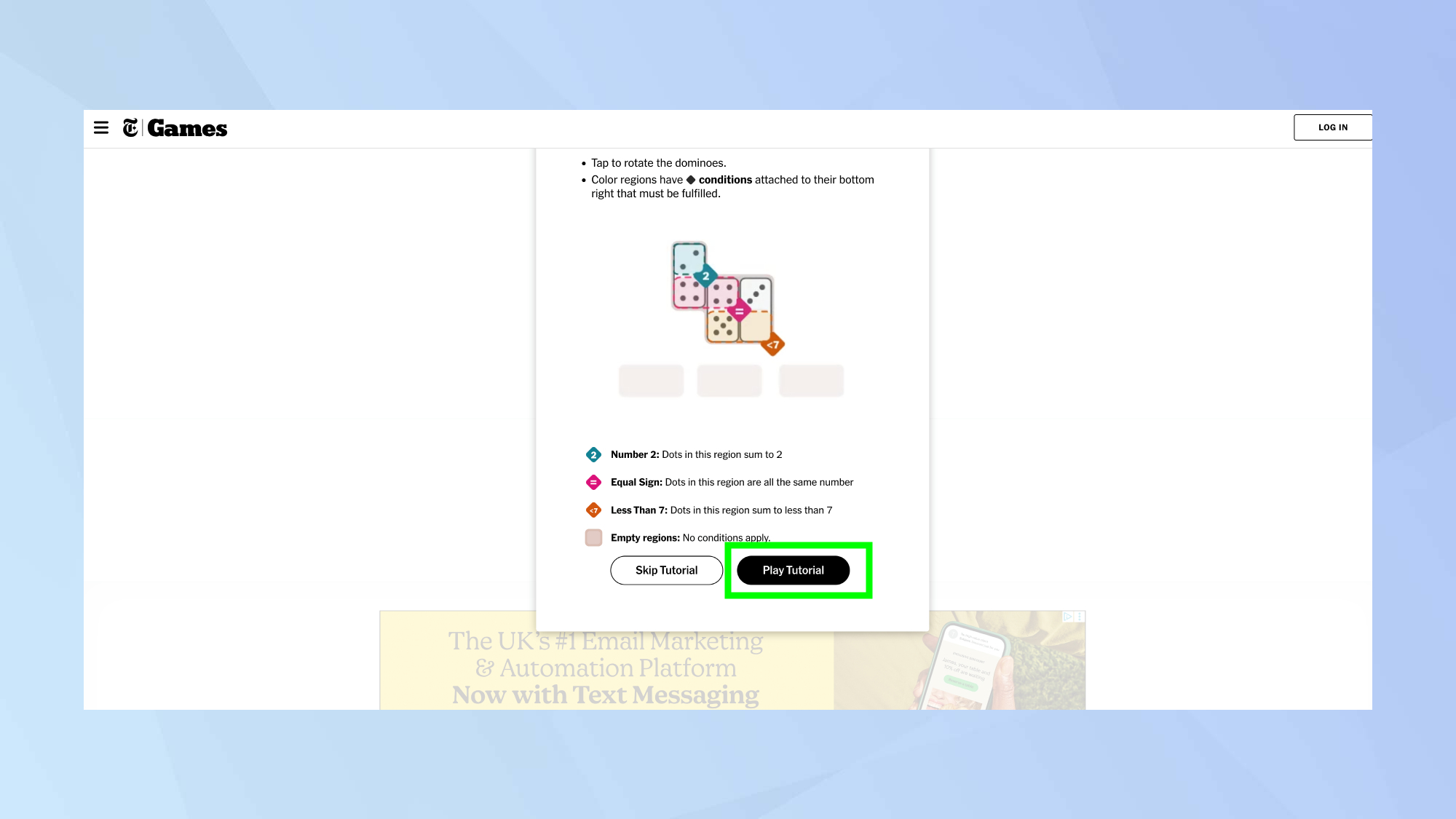 NYT Pips Play Tutorial