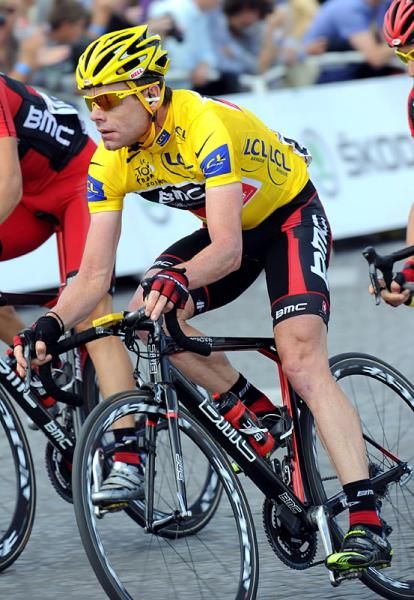 Cadel Evans (BMC) in yellow
