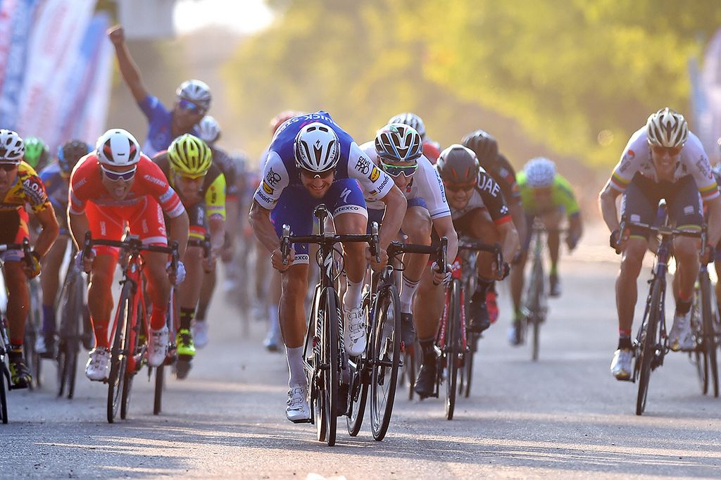 Fernando Gaviria turned leadout man for Tom Boonen (Quick-Step Floors)